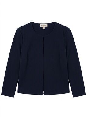 Philosophy Navy Round-Neck Open Cardigan